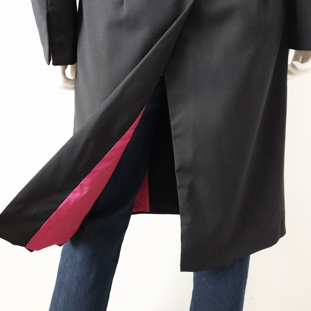 Nicowa Sleek & Lightweight Black Jacket Silky Pink Lining Sexy & Fitted Size 4 - Picture 6 of 16